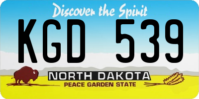 ND license plate KGD539