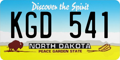 ND license plate KGD541