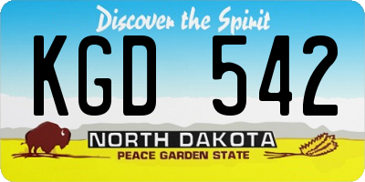 ND license plate KGD542