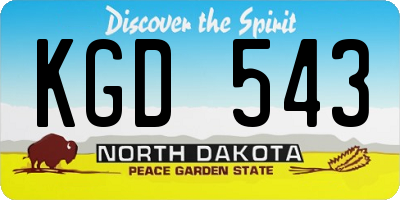 ND license plate KGD543
