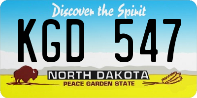 ND license plate KGD547
