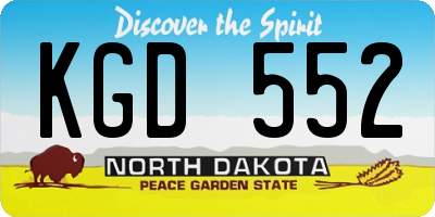 ND license plate KGD552