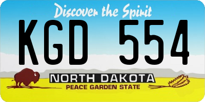 ND license plate KGD554