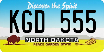 ND license plate KGD555