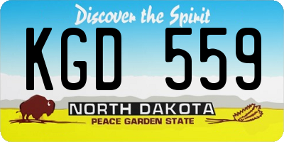 ND license plate KGD559