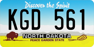 ND license plate KGD561