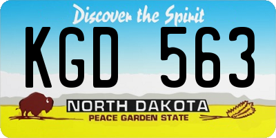 ND license plate KGD563