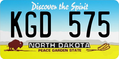 ND license plate KGD575