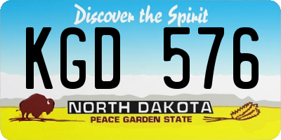 ND license plate KGD576