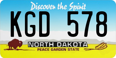 ND license plate KGD578
