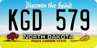 ND license plate KGD579