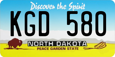 ND license plate KGD580