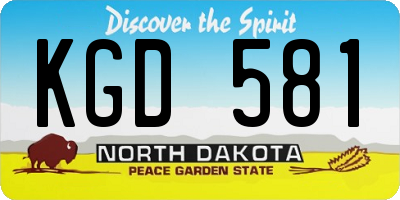 ND license plate KGD581