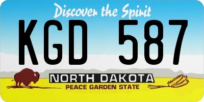 ND license plate KGD587