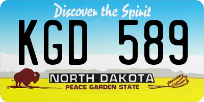 ND license plate KGD589