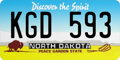 ND license plate KGD593