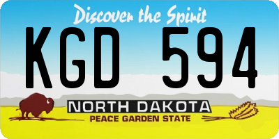 ND license plate KGD594