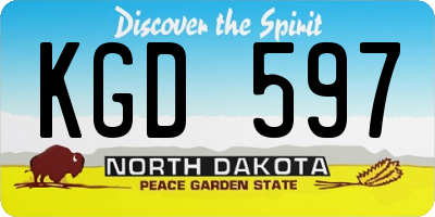 ND license plate KGD597