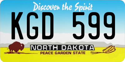 ND license plate KGD599