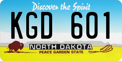 ND license plate KGD601