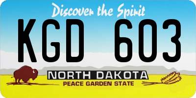ND license plate KGD603