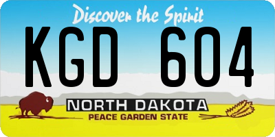 ND license plate KGD604