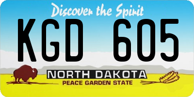 ND license plate KGD605