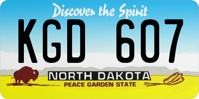 ND license plate KGD607