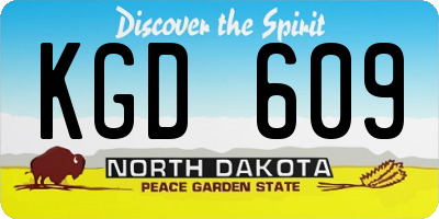 ND license plate KGD609