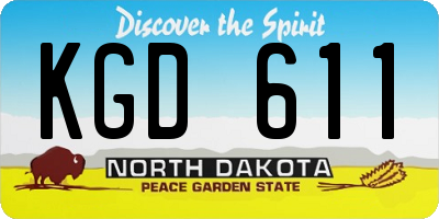 ND license plate KGD611