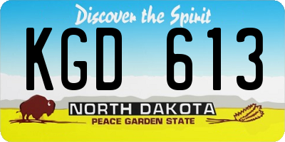 ND license plate KGD613