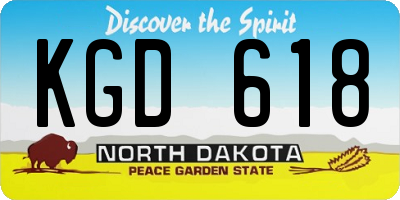 ND license plate KGD618
