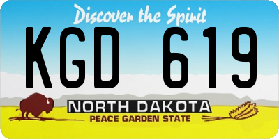 ND license plate KGD619
