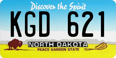 ND license plate KGD621