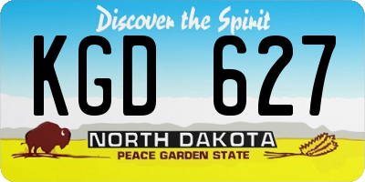 ND license plate KGD627