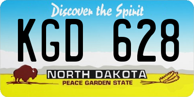 ND license plate KGD628