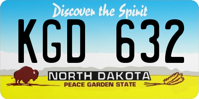 ND license plate KGD632