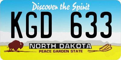 ND license plate KGD633