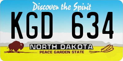 ND license plate KGD634