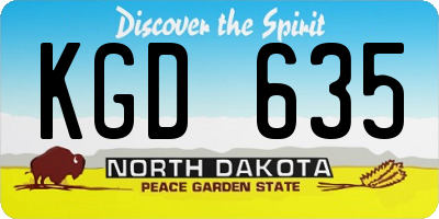 ND license plate KGD635