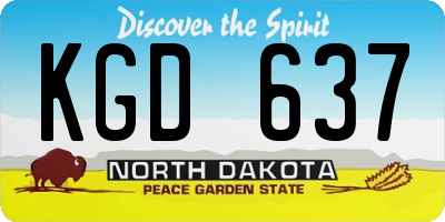 ND license plate KGD637