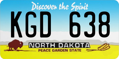 ND license plate KGD638
