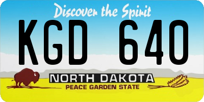 ND license plate KGD640