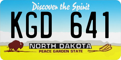 ND license plate KGD641