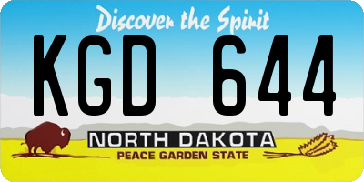 ND license plate KGD644