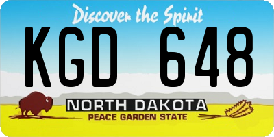 ND license plate KGD648