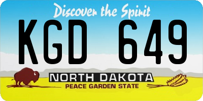 ND license plate KGD649