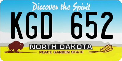 ND license plate KGD652