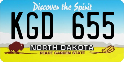 ND license plate KGD655