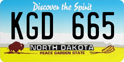 ND license plate KGD665